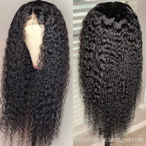 T Part Water Wave Lace Front Wigs Human Hair 13x4x1 T Part Curly Lace Front Wig Human Hair Pre Plucked For Black Women